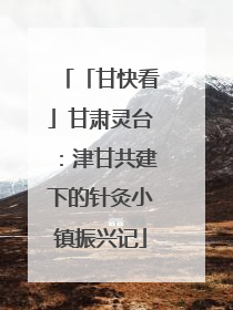 「甘快看」甘肃灵台：津甘共建下的针灸小镇振兴记