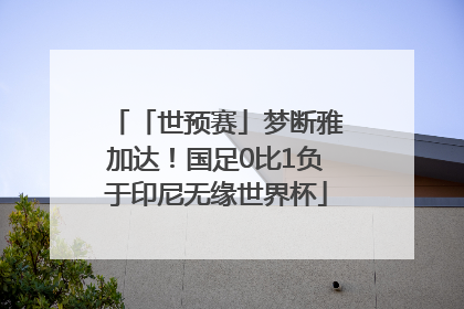 「世预赛」梦断雅加达！国足0比1负于印尼无缘世界杯