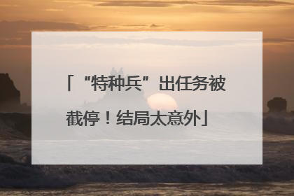“特种兵”出任务被截停！结局太意外