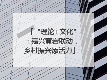 “理论+文化”：嘉兴黄岩联动，乡村振兴添活力