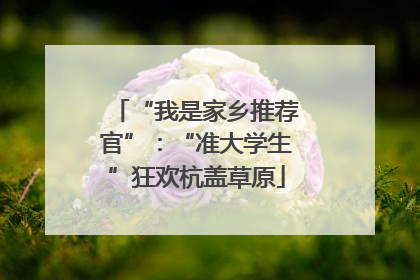 “我是家乡推荐官”：“准大学生”狂欢杭盖草原