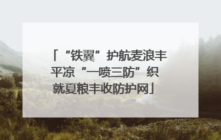 “铁翼”护航麦浪丰 平凉“一喷三防”织就夏粮丰收防护网