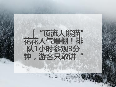 “顶流大熊猫”花花人气爆棚！排队1小时参观3分钟，游客只敢讲“悄悄话”