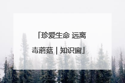 珍爱生命 远离毒蘑菇｜知识窗