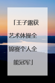 王子露获艺术体操全锦赛个人全能冠军