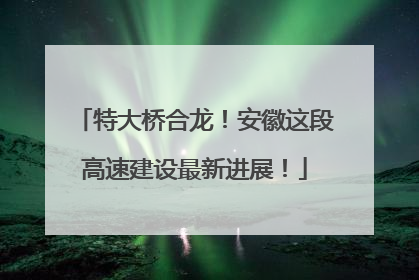 特大桥合龙！安徽这段高速建设最新进展！