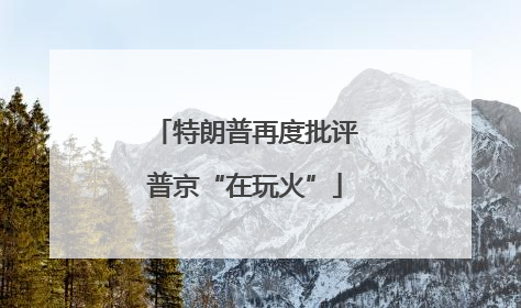 特朗普再度批评普京“在玩火”