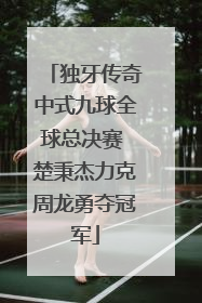 独牙传奇中式九球全球总决赛 楚秉杰力克周龙勇夺冠军