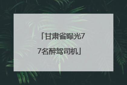 甘肃省曝光77名醉驾司机