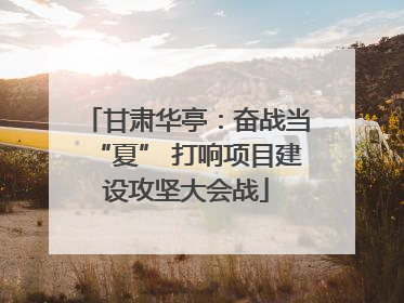甘肃华亭：奋战当“夏” 打响项目建设攻坚大会战