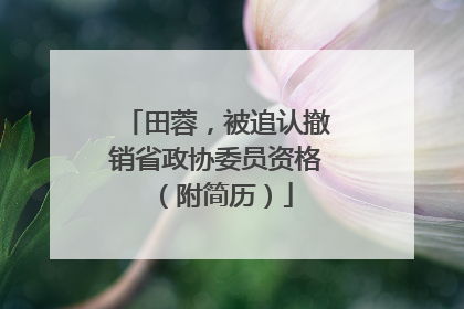 田蓉，被追认撤销省政协委员资格（附简历）