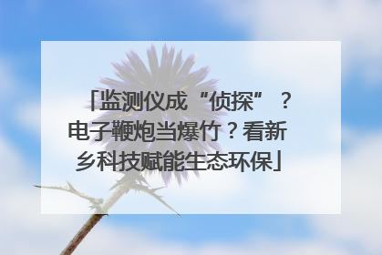监测仪成“侦探”？电子鞭炮当爆竹？看新乡科技赋能生态环保