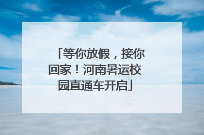 等你放假，接你回家！河南暑运校园直通车开启