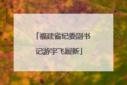 福建省纪委副书记游宇飞履新