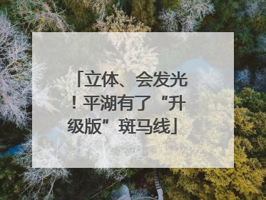 立体、会发光！平湖有了“升级版”斑马线