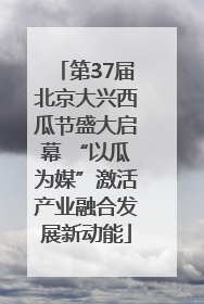 第37届北京大兴西瓜节盛大启幕 “以瓜为媒”激活产业融合发展新动能