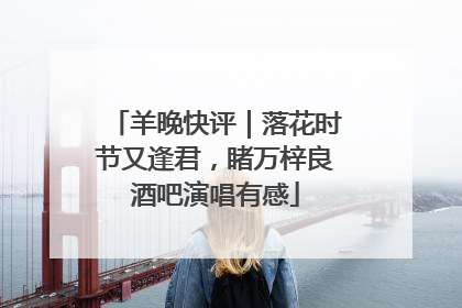 羊晚快评｜落花时节又逢君，睹万梓良酒吧演唱有感