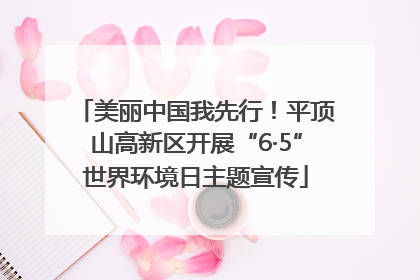 美丽中国我先行！平顶山高新区开展“6·5”世界环境日主题宣传