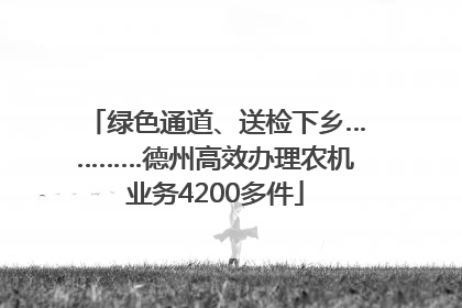 绿色通道、送检下乡…………德州高效办理农机业务4200多件