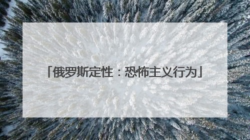 俄罗斯定性：恐怖主义行为
