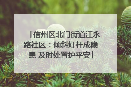 信州区北门街道江永路社区：倾斜灯杆成隐患 及时处置护平安