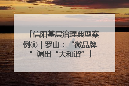 信阳基层治理典型案例⑧｜罗山：“微品牌”调出“大和谐”