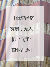 低空经济发展，无人机“飞手”职业走热