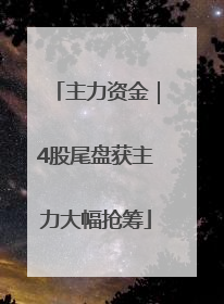 主力资金｜4股尾盘获主力大幅抢筹