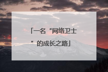 一名“网络卫士”的成长之路