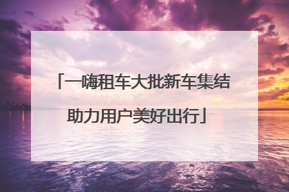 一嗨租车大批新车集结 助力用户美好出行
