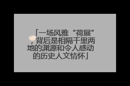 一场风雅“荷展”，背后是相隔千里两地的渊源和令人感动的历史人文情怀