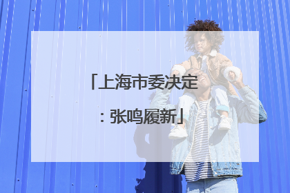 上海市委决定：张鸣履新