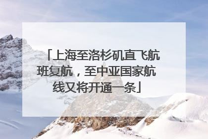 上海至洛杉矶直飞航班复航，至中亚国家航线又将开通一条