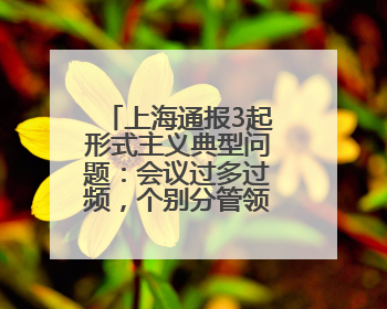 上海通报3起形式主义典型问题：会议过多过频，个别分管领导在某一天同一时段需参加3个会议