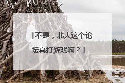 不是，北大这个论坛真打游戏啊？