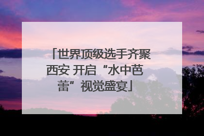 世界顶级选手齐聚西安 开启“水中芭蕾”视觉盛宴