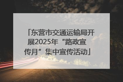 东营市交通运输局开展2025年“路政宣传月”集中宣传活动