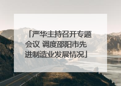 严华主持召开专题会议 调度邵阳市先进制造业发展情况
