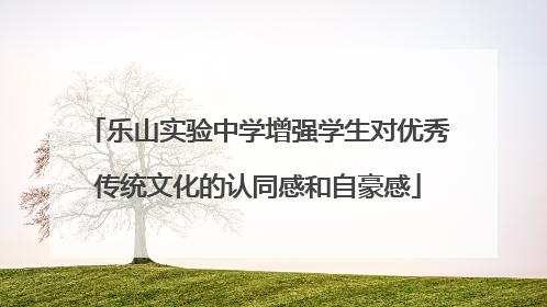 乐山实验中学增强学生对优秀传统文化的认同感和自豪感