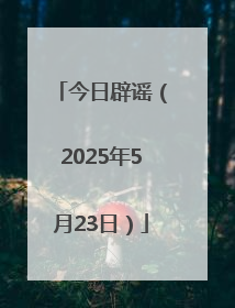 今日辟谣（2025年5月23日）