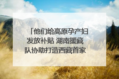 他们给高原孕产妇发放补贴 湖南援藏队协助打造西藏首家高原产儿协同中心