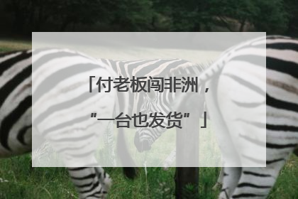 付老板闯非洲，“一台也发货”