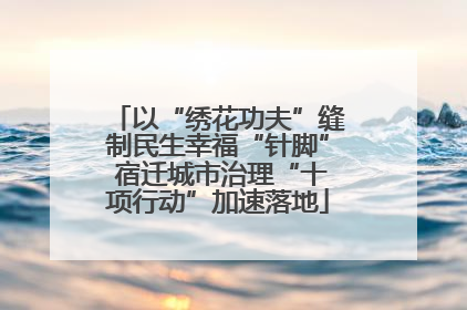 以“绣花功夫”缝制民生幸福“针脚” 宿迁城市治理“十项行动”加速落地