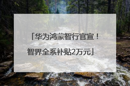 华为鸿蒙智行官宣！智界全系补贴2万元