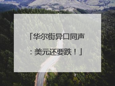 华尔街异口同声：美元还要跌！
