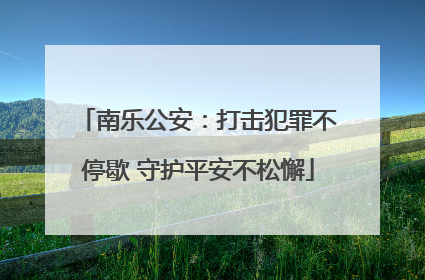 南乐公安：打击犯罪不停歇 守护平安不松懈