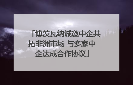 博茨瓦纳诚邀中企共拓非洲市场 与多家中企达成合作协议