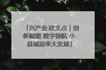 兴产业·建支点｜创新赋能 数字领航 小县城迎来大发展