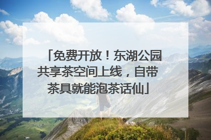 免费开放！东湖公园共享茶空间上线，自带茶具就能泡茶话仙