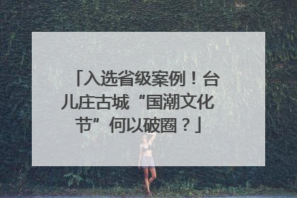 入选省级案例！台儿庄古城“国潮文化节”何以破圈？